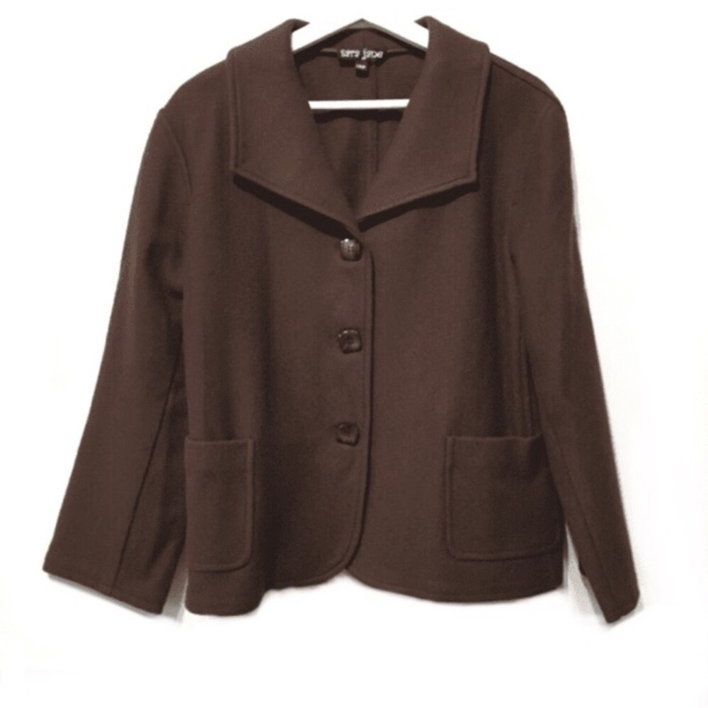 SARA JANE Vintage Wool/Blend Brown Casual Jacket 14P